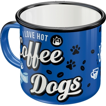 Nostalgic Art Hot Coffee & Cool Dogs Drink Cup 360ml Enamel Mug