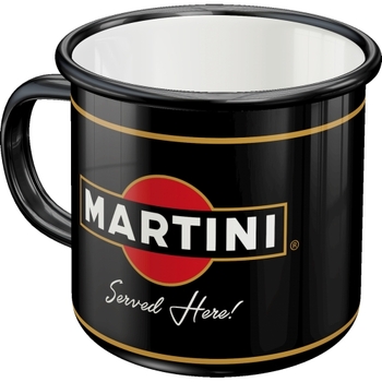 Nostalgic-Art 360ml Enamel Mug Martini Served Here - Black