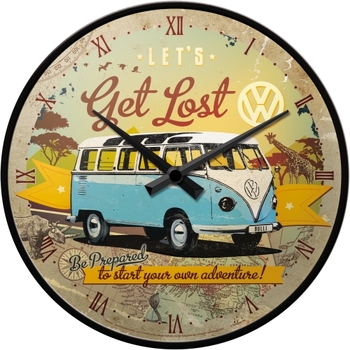 Nostalgic Art 30cm VW Get Lost Quartz Round Wall Clock