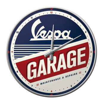 Nostalgic Art Wall Clock Vespa Garage