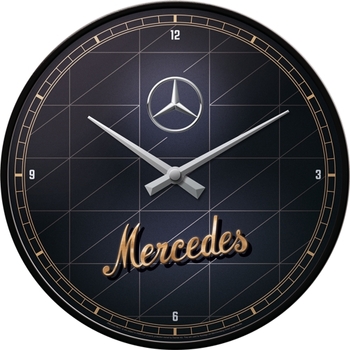 Nostalgic Art 30cm Mercedes-Benz Silver/Gold Quartz Round Wall Clock
