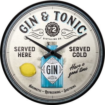 Nostalgic Art 30cm Gin & Tonic Quartz Round Wall Clock