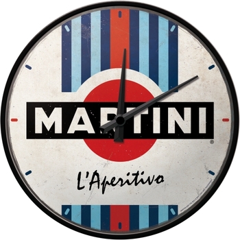 Nostalgic Art 30cm Martini L'Aperitivo Racing Stripes Round Wall Clock