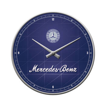 Nostalgic-Art Metal Wall Clock Mercedes-Benz 30cm - Blue