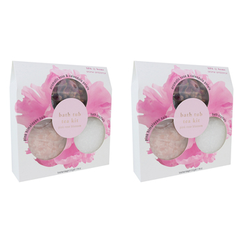 2PK Arome Ambiance Spa At Home Bath Tub Tea Kit Pink Rose Blossom Scent