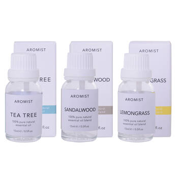 3pc Gibson Gifts Aromist Oil 15ml TeaTree/Sandalwood/Lemongrass Scent Combo
