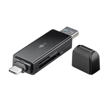 Goobay 2in1 USB 3.0 to USB-C microSD/SD Card Reader - Black