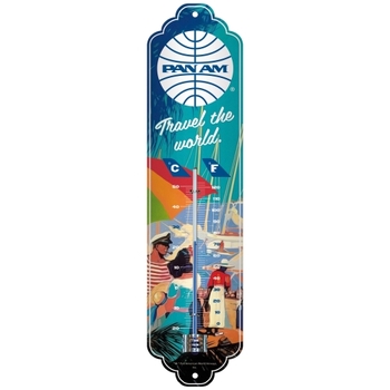 Nostalgic Art 28x6.5cm Wall Thermometer Metal Pan Am Travel the World