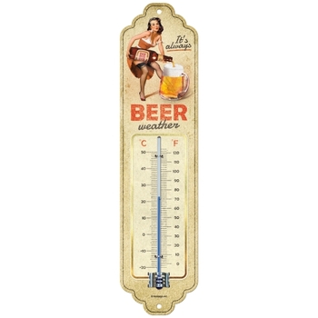 Nostalgic Art 28x6.5cm Thermometer It's Always Beer Weather