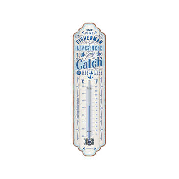Nostalgic-Art Fisherman Catch Home Decor Indoor/Outdoor Thermometer 28x6.5x2cm