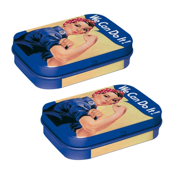 2PK Nostalgic Art Mint Box 6cm We Can Do It Fresh Breath Hard Candy