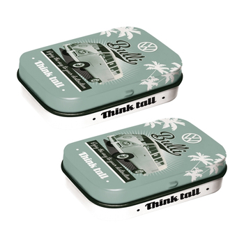 2PK Nostalgic Art Mint Box Metal 6cm Tin Bulli Hard Candy Mints