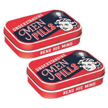 2PK Nostalgic Art 6cm Mint Tin Box Understanding Men Pills Fresh Breath Candy