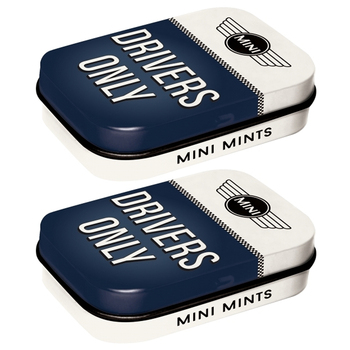 2PK Nostalgic Art 6cm Mint Tin Box Mini Drivers Only Fresh Breath Hard Candy