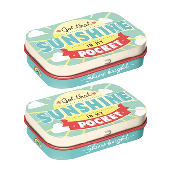 2PK Nostalgic Art 6cm Mint Tin Box Sunshine In My Pocket Hard Candy Mints