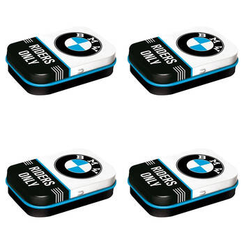 4PK Nostalgic-Art Pocket Mint Tin Box BMW Riders Only 4x6cm