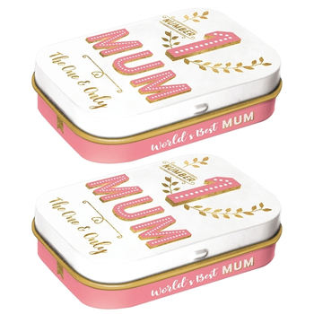 2PK Nostalgic Art 6cm Mint Tin Box Number 1 Mum Fresh Breath Hard Candy