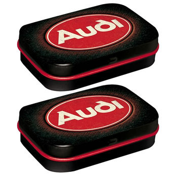 2PK Nostalgic Art 6cm Mint Tin Box Audi Red Shine Fresh Breath Hard Candy