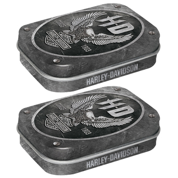 2PK Nostalgic Art 6cm Mint Tin Box Harley-Davidson Metal Eagle Hard Candy