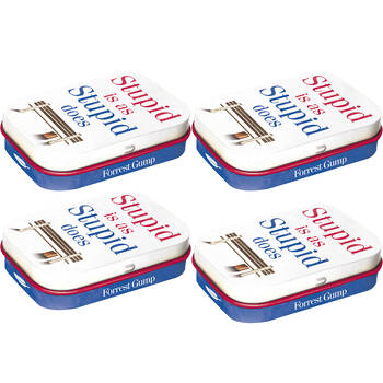 4PK Nostalgic-Art Mint Tin Box Forrest Gump Stupid Is As Stupid Does 4x6cm
