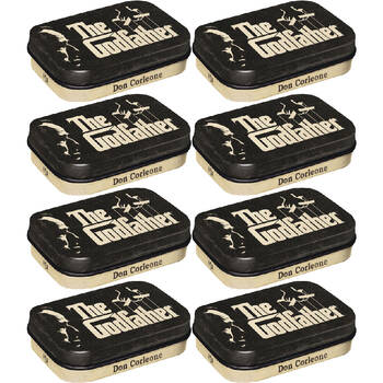 8PK Nostalgic-Art Pocket Mint Tin Box The Godfather Logo 4x6cm - Black
