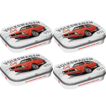 4PK Nostalgic-Art Pocket Mint Tin Box VW Gold GTI 1976 4x6cm