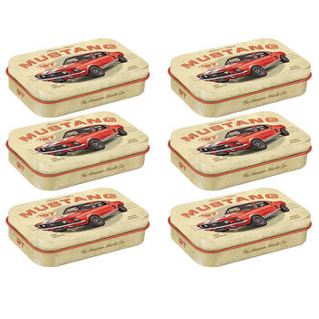 6PK Nostalgic-Art Vintage Ford Mustang GT Tin Mint Box w/Mints XL 10x6x2cm