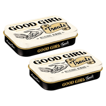 2PK Nostalgic Art Pet Treat 9.5x6cm Storage Tin Good Girl Treats