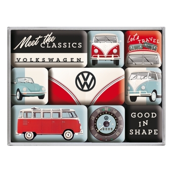 9pc Nostalgic Art VW  Meet the Classics 2.2cm/4.5cm Magnet Set