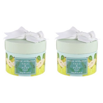 2PK Arome Ambiance Nature Fresh Bath Powder Talc & Puff Pear