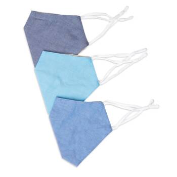 3pc Be Wise Cotton Face Mask Protective Cover - Blue Mix