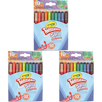 3x 10pc Crayola Twistables Swirl Mini Crayons Colouring Tools Kids 3y+