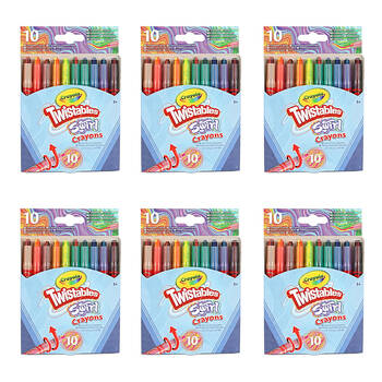 6x 10pc Crayola Twistables Swirl Mini Crayons Colouring Tools Kids 3y+