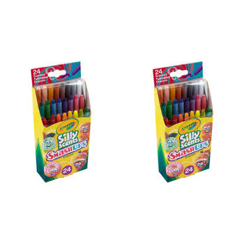 2x 24pc Crayola Silly Scents Smash Ups Mini Twistables Crayons Kids 3y+