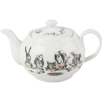 Mikasa x V & A Alice In Wonderland Mini Teapot Kettle 13.5x14.5x11cm White/Black