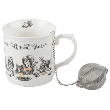 Mikasa x V & A Alice In Wonderland High Tea Gift Set w/ Length Chain White/Black