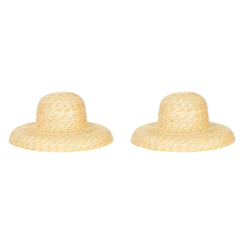 2PK Annabel Trends Women's Straw Beach Sun Hat 39x17cm - Natural