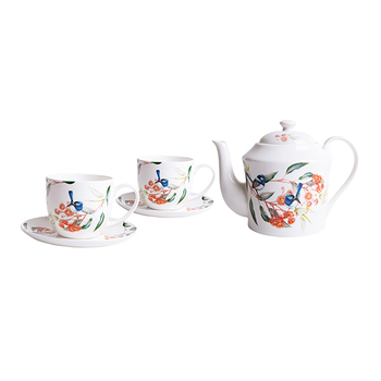 Ashdene Blue Wren & Eucalyptus Teapot & 2 Teacup Set