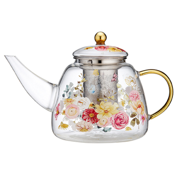 Ashdene Springtime Soiree Infuser Glass Teapot