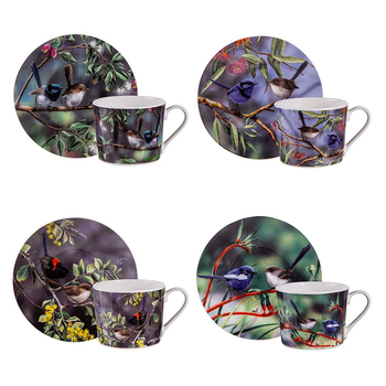 Ashdene Australian Wren Assorted Cup & Saucer Set