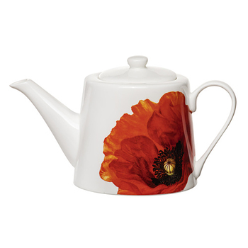 Ashdene Red Poppies Fine Bone 900ml Teapot Kettle w/ Infuser