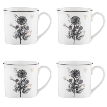 4PK Ashdene Queen Bee Wide Flare 260ml/8.5cm Tea/Coffee Mug