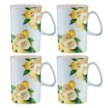 4pc Ashdene Citrus Blooms 350ml Coffee Can Mug Set