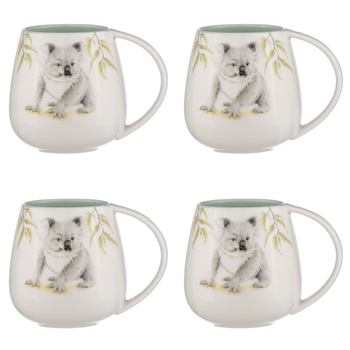4PK Ashdene Bush Buddies Koala Snuggle 500ml Mug - White