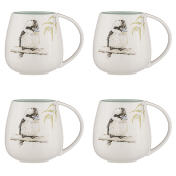 4PK Ashdene Bush Buddies Kookaburra Snuggle 500ml Mug - White