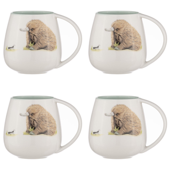 4PK Ashdene Bush Buddies Echidna Snuggle 500ml Mug - White
