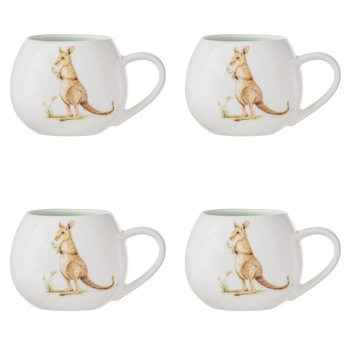 4PK Ashdene Bush Buddies Tea/Coffee Drink Cup Mini Hug 200ml Mug - Kangaroo