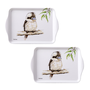 2pc Ashdene Bush Buddies Melamine 21x14.2cm Scatter Tray - Kookaburra 