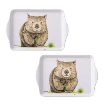 2pc Ashdene Bush Buddies Melamine 21x14.2cm Scatter Tray - Wombat