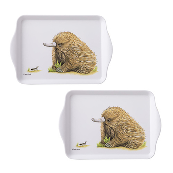 2pc Ashdene Bush Buddies Melamine 21x14.2cm Scatter Tray - Echidna